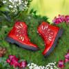 Picture of Lelli Kelly Fairy Wings Butterfly Ankle Boot - Red Patent Glitter