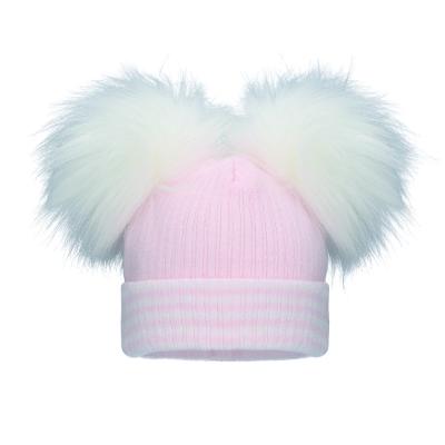 Picture of Pom Pom Envy Baby Double Stripe Pom - Pink White