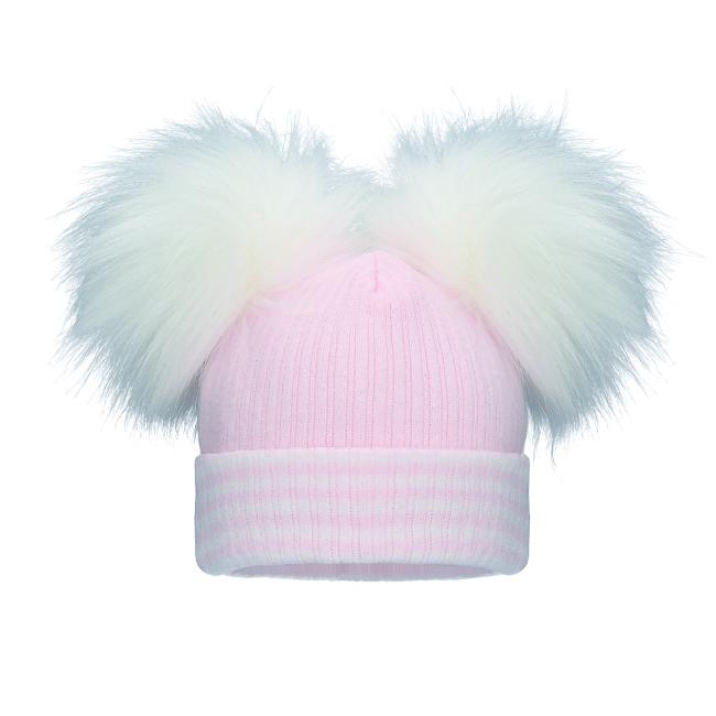 Picture of Pom Pom Envy Baby Double Stripe Pom - Pink White