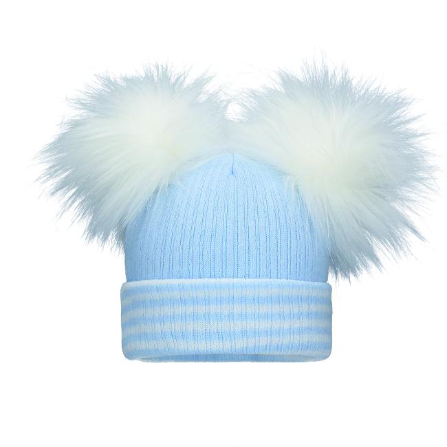 Picture of Pom Pom Envy Baby Double Stripe Pom - Blue White