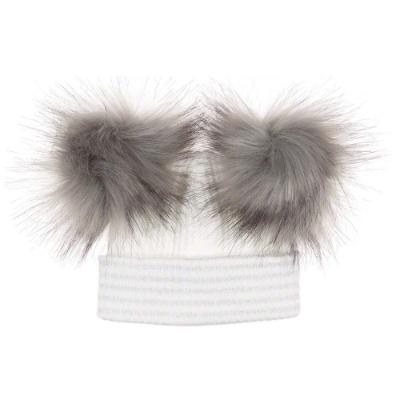 Picture of Pom Pom Envy Baby Double Stripe Pom - Grey White