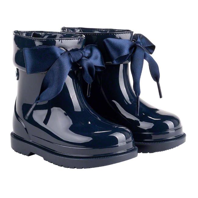 Picture of Igor Bimbi Lazo Rainboot With Ribbon Tie - Navy Blue