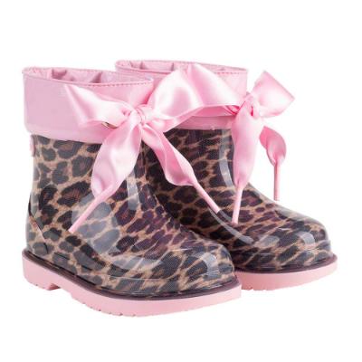 Picture of Igor Bimbi Leopard Rainboot With Ribbon Tie - Rosa Pink