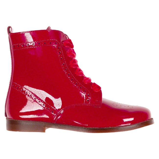 Picture of Panache Bonnie Lace Up Ankle Boot With Inside Zip - Red