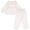 Picture of Miss P Lola Star & Lace Ruffle Pyjamas Set - Cream Pink