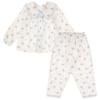 Picture of Miss P Floral & Lace Ruffle Pyjamas Set - White Blue