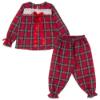 Picture of Miss P Tartan & Lace Ruffle Pyjamas Set - Red Navy