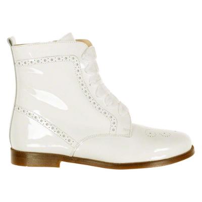 Picture of Panache Bonnie Lace Up Ankle Boot With Inside Zip - White