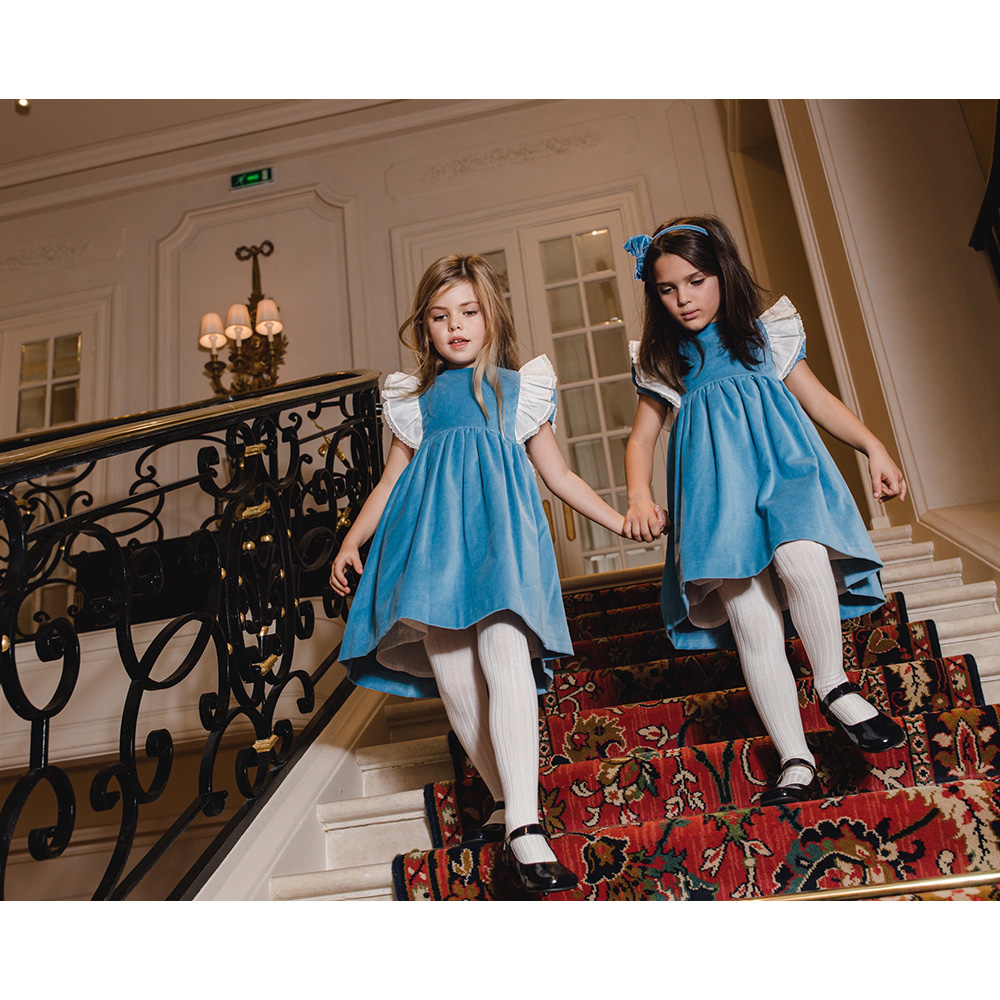 Girls blue shop velvet dress