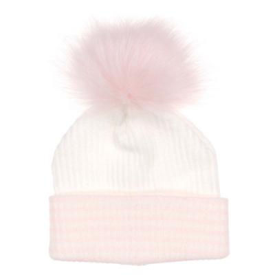 Picture of Pom Pom Envy Baby Stripe Single Pom - White Pink