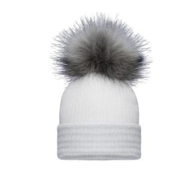 Picture of Pom Pom Envy Baby Stripe Single Pom - White Grey