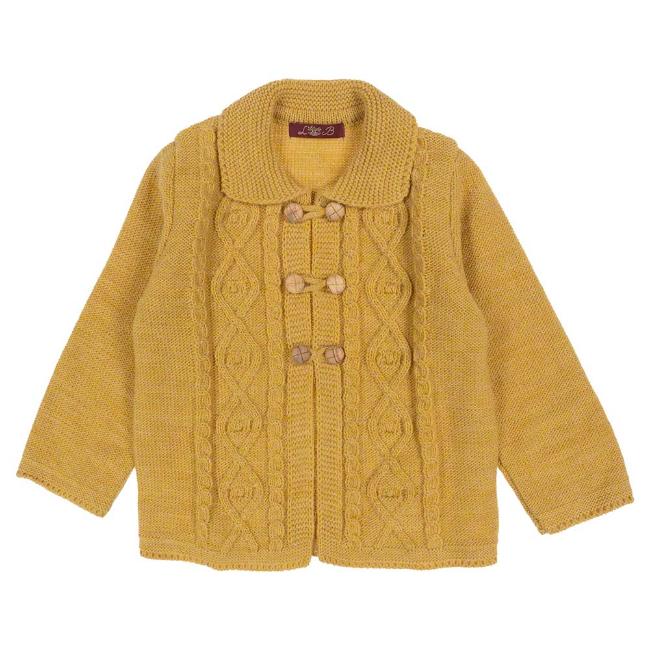 Picture of Loan Bor Toddler Boy Knitted Cable Cardigan - Mustard