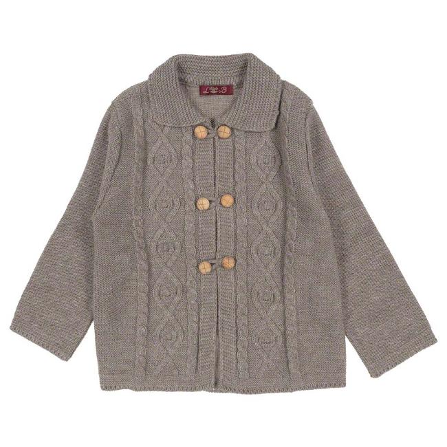 Picture of Loan Bor Toddler Boy Knitted Cable Cardigan - Dark Beige