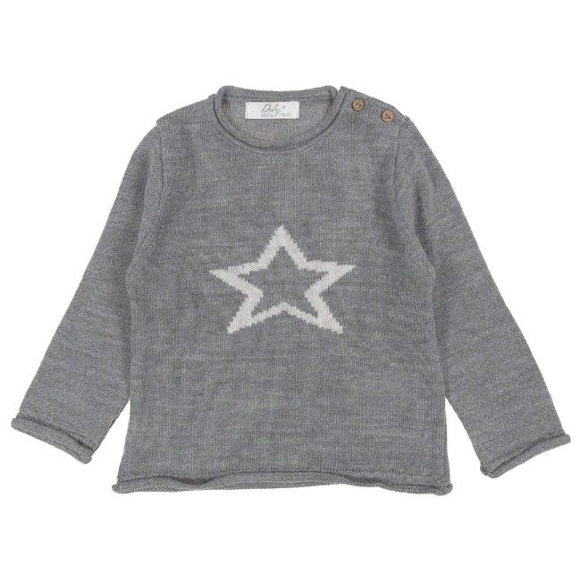 Picture of  Loan Bor Toddler Boy Knitted Star Sweater - Grey