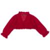 Picture of Loan Bor Girl Knitted Scallop Bolero Cardigan - Red