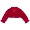 Picture of Loan Bor Girl Knitted Scallop Bolero Cardigan - Red