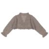 Picture of Loan Bor Girl Knitted Scallop Bolero Cardigan - Camel