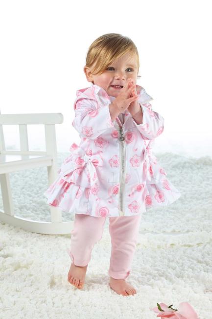 Picture of Little A Jaeda Flamingo Print Jacket - White