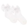 Picture of Meia Pata Occasion Ankle Sock Pleated Tulle & Pearl Bow - White