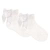 Picture of Meia Pata Openwork Ankle Sock Grosgrain Back Bow -White