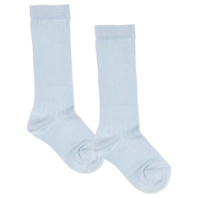 Picture of Meia Pata Traditional Fine Ribbed Knee Sock - Pale Blue
