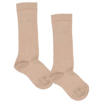 Picture of Meia Pata Traditional Fine Ribbed Knee Sock - Beige