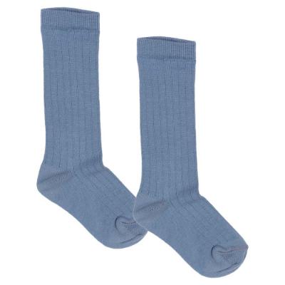 Picture of Meia Pata Traditional Fine Ribbed Knee Sock - Azul Blue