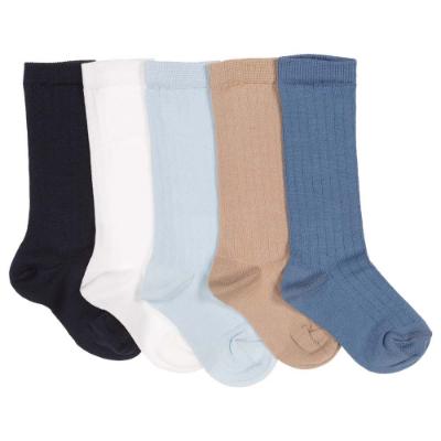 Picture of Meia Pata Traditional Fine Ribbed Knee Sock - Azul Blue