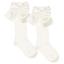 Picture of Meia Pata Openwork Knee Sock Large Satin Side Bow - Ivory