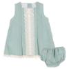 Picture of Eva Class Baby Girl Lace Panel Dress Panties Set - Green Cream