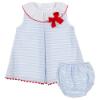 Picture of Eva Class Baby Girl Ruffle Collar Dress Panties Set - Blue White