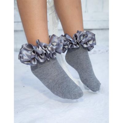 Picture of Caramelo Kids Girls Ribbon Ankle Socks - Grey