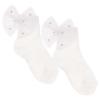 Picture of Meia Pata Occasion Ankle Sock Pleated Tulle & Pearl Bow - Ivory