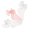 Picture of Meia Pata Occasion Ankle Sock Pleated Tulle & Pearl Bow - Ivory