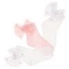 Picture of Meia Pata Occasion Ankle Sock Pleated Tulle & Pearl Bow - Ivory