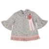 Picture of Loan Bor Girls Glitter star dress with Pom Pom - Grey Pink