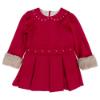 Picture of Loan Bor Girls Dress Detachable Faux Fur Trims - Red