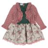 Picture of Carmen Taberner Girls Knit & Floral Dress - Pink Green