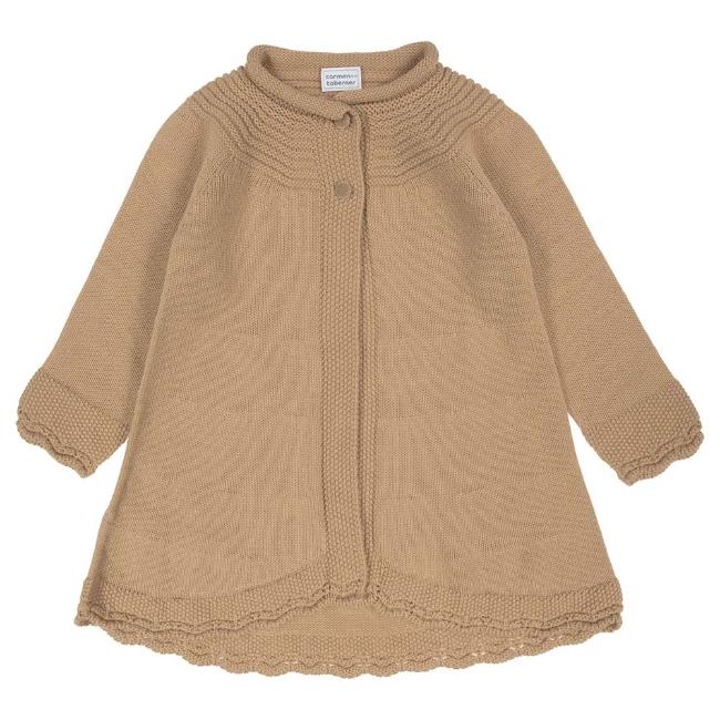 Picture of Carmen Taberner Girls Knitted Swing  Coat - Camel