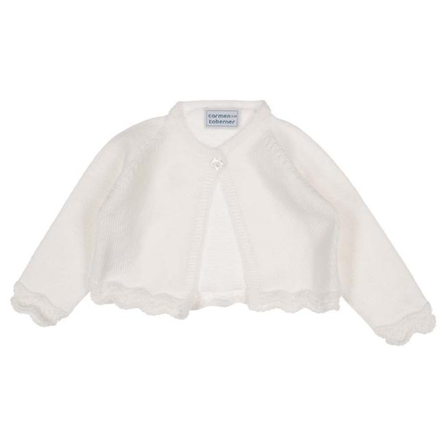 Picture of Carmen Taberner Baby Knitted Bolero Cardigan - White