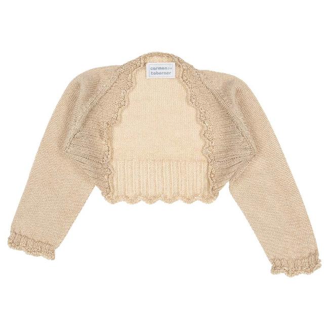 Picture of Carmen Taberner Girls Knitted Bolero Cardigan - Gold