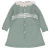 Picture of Carmen Taberner Girls Knitted Long Sleeve Ruffle Dress - Green White