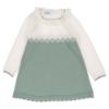 Picture of Carmen Taberner Girls Knitted Lace Ruffle Dress - Green Ivory