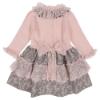 Picture of Carmen Taberner Knitted Dress With Lace Ruffles - Pink Grey