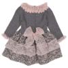 Picture of Carmen Taberner Knitted Dress With Lace Ruffles - Grey Pink