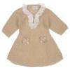 Picture of Carmen Taberner Knitted Dress With Lace Neckline - Gold