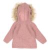 Picture of Carmen Taberner Knitted Cardigan With Faux Fur Trim Hood - Dark Pink