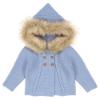 Picture of Carmen Taberner Cardigan With Faux Fur Trim Hood - Baby Blue