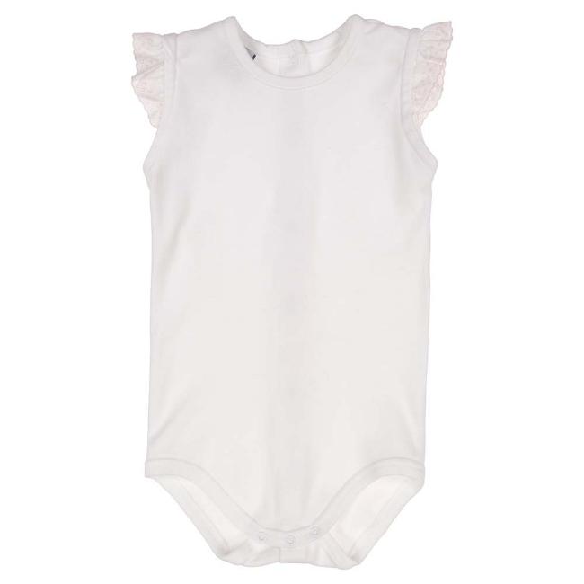 Picture of Babidu Girls Lace Sleeve Bodysuit - White Pink