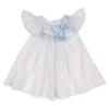 Picture of Miss P Girls Smocked Bishop Bodice Dress & Panties Set - White Blue